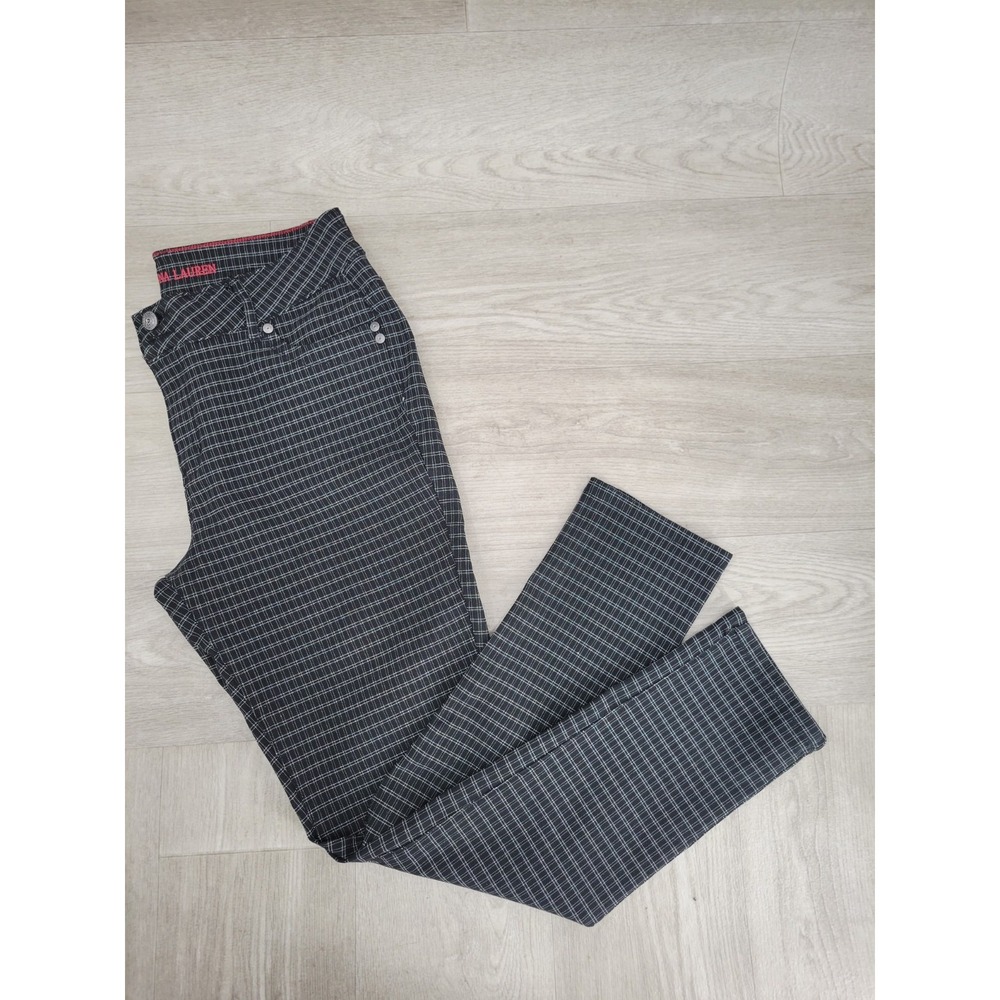 Sabrina Lauren Perfect Fit Pants Women's 14 Black White Plaid Ankle Dress Casual